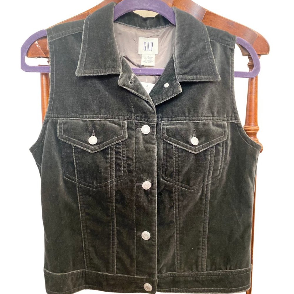 GAP Small Women's Vest, Velvet-Soft Olive Green, New with Tag (S, NWT) Vintage